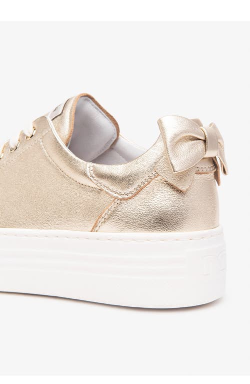 Nerogiardini Bow Platform Skate Sneaker In Gold