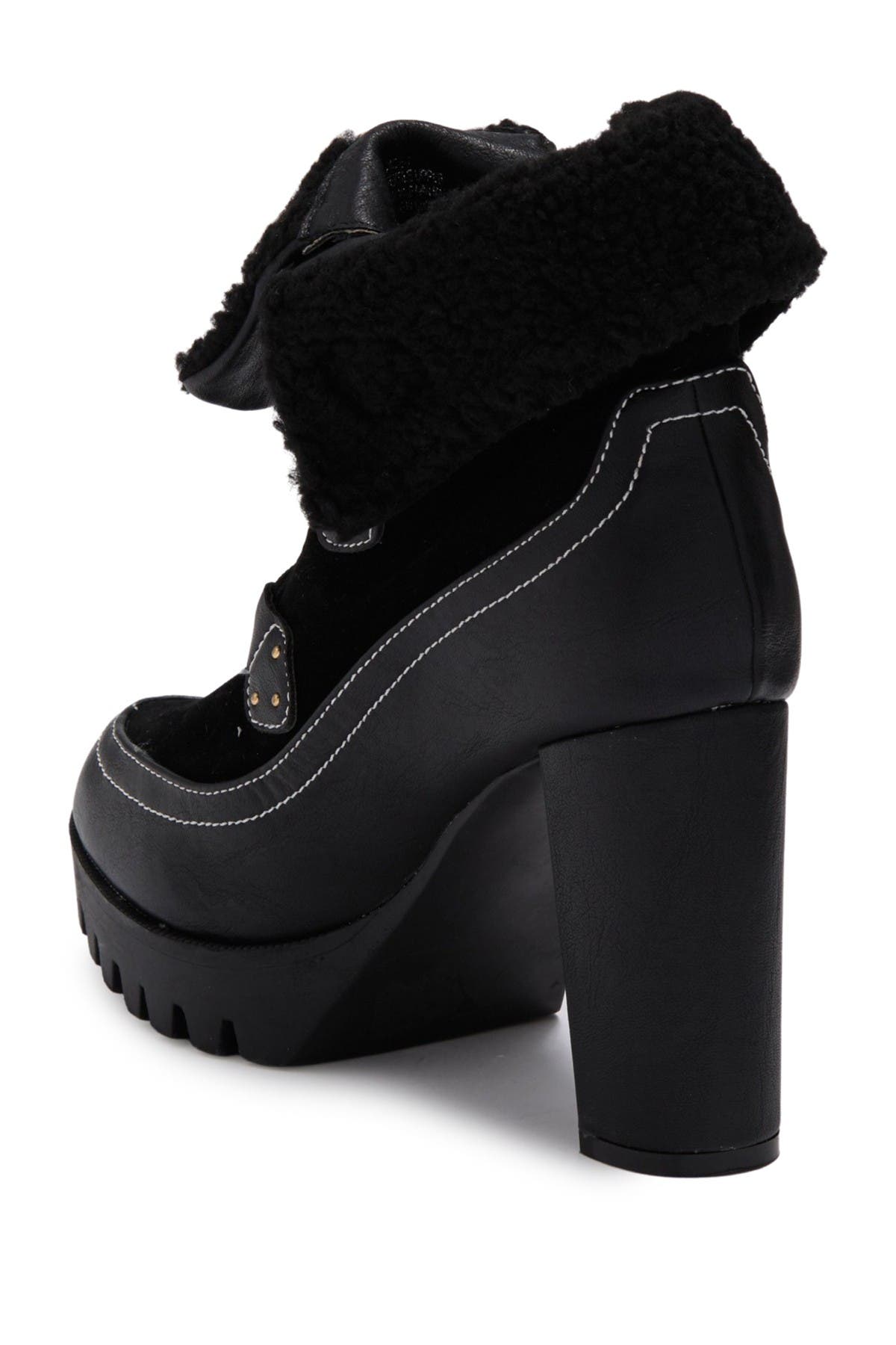 CHASE AND CHLOE Faux Shearling Lug Sole Boot, Alternate, color, 