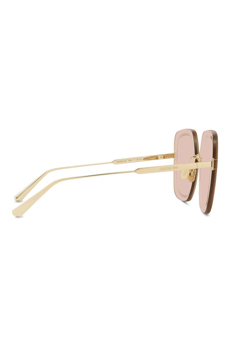 UltraDior SU 65mm Oversize Square Sunglasses, Alternate, color, GOLD/ ROSE