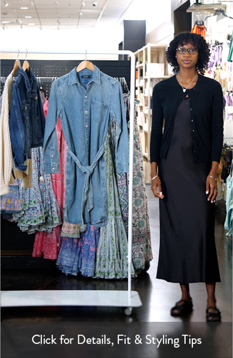 Long Sleeve Belted Denim Shirtdress, sales video thumbnail