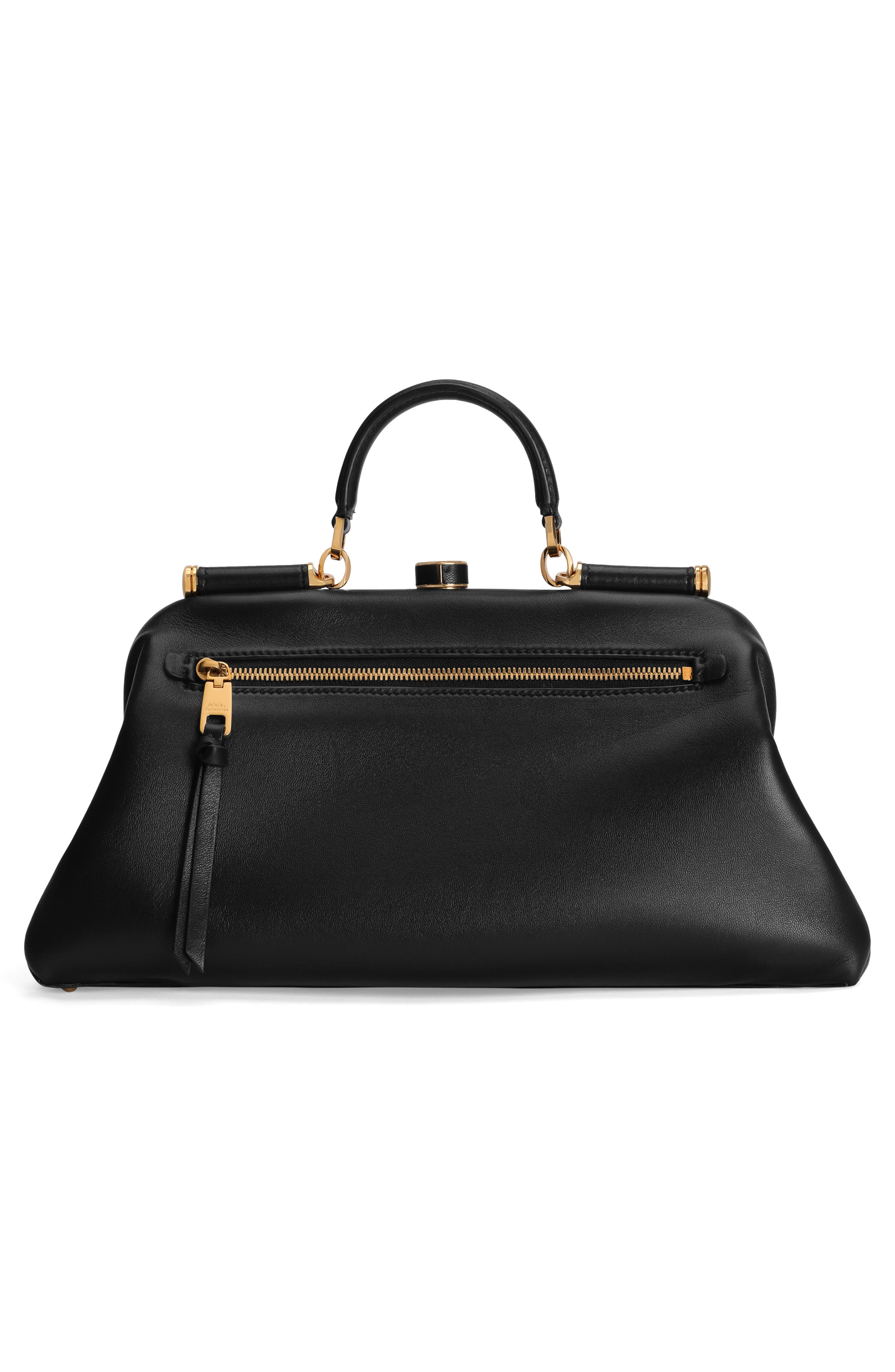 Nappa Plonge Leather Frame Bag, Alternate, color, NERO