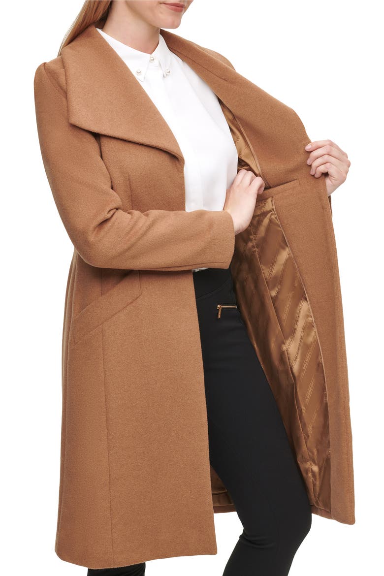 Wool Belted Wrap Coat, Alternate, color, CAMEL