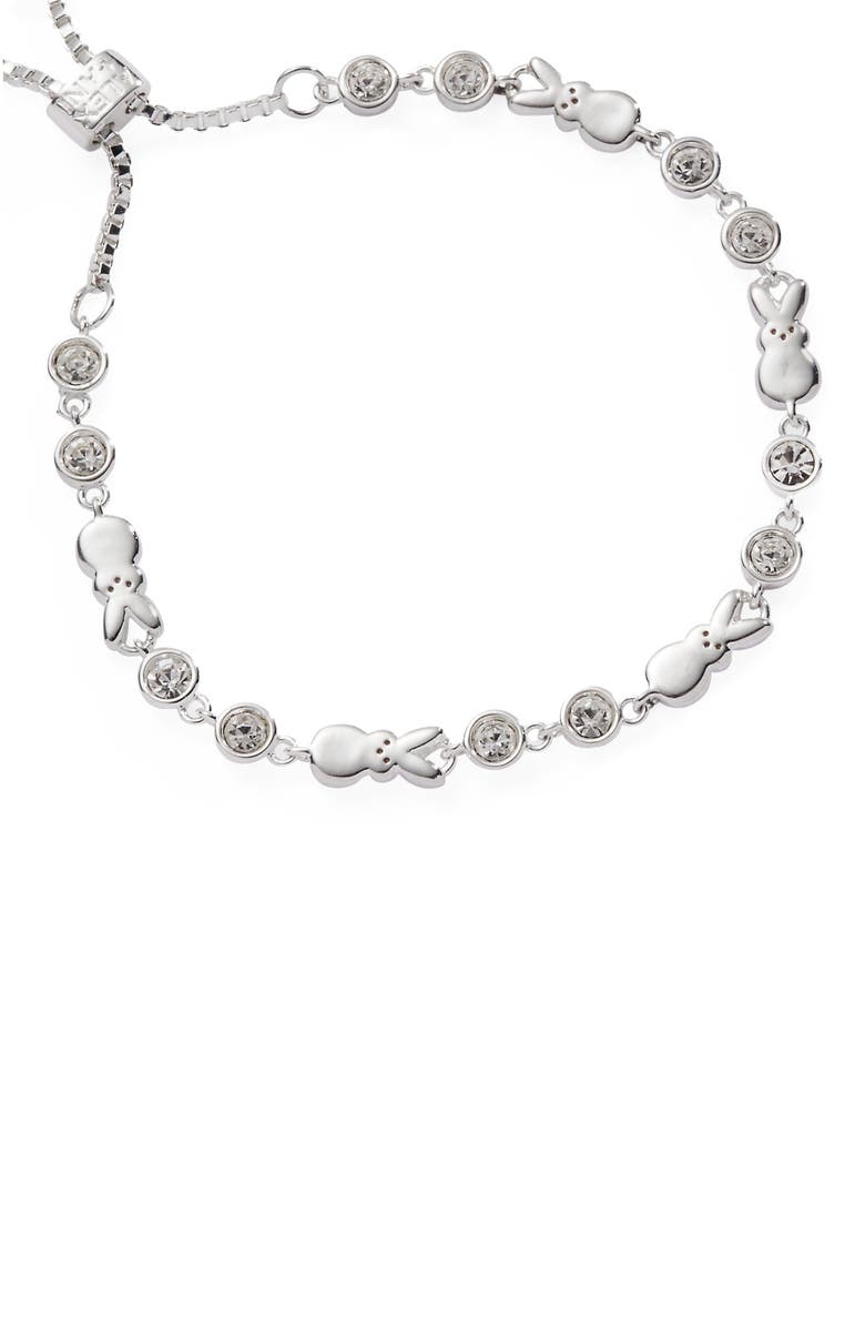 Alex and Ani Peeps<sup>®</sup> Bunny Bolo Bracelet, Main, color, Silver