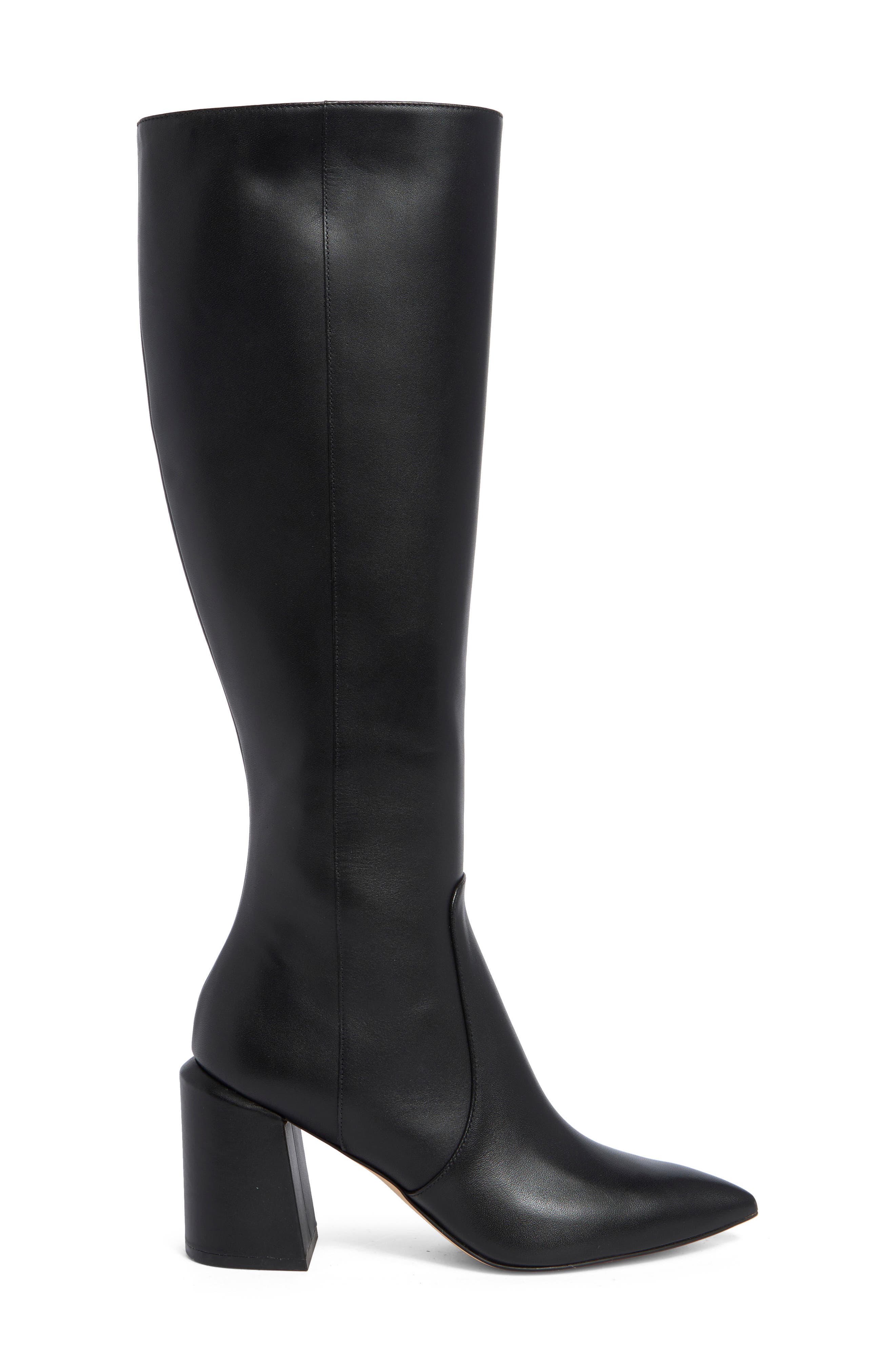 Avenue 85 Block Leather Boot, Alternate, color, BLACK