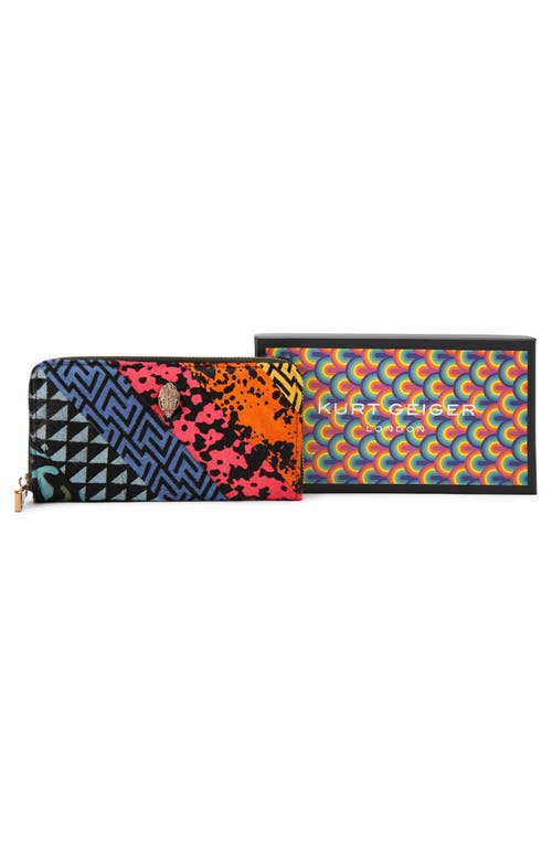 Kurt Geiger London Kensington Genuine Calf Hair Zip Around Wallet In Multi