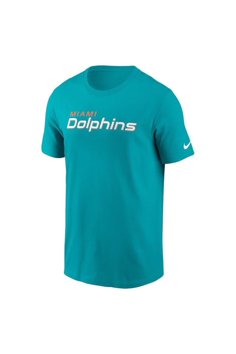 Men's Nike Aqua Miami Dolphins Primetime Wordmark Essential T-Shirt, Alternate, color, Aqua