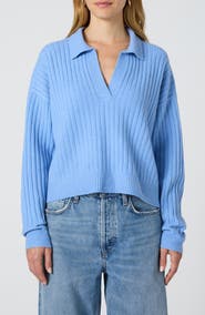 French Connection Vhari Rib Johnny Collar Sweater