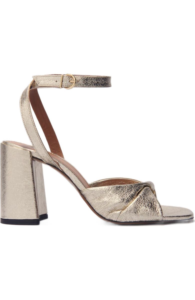 maje Metallic leather sandals with heels, Main, color,