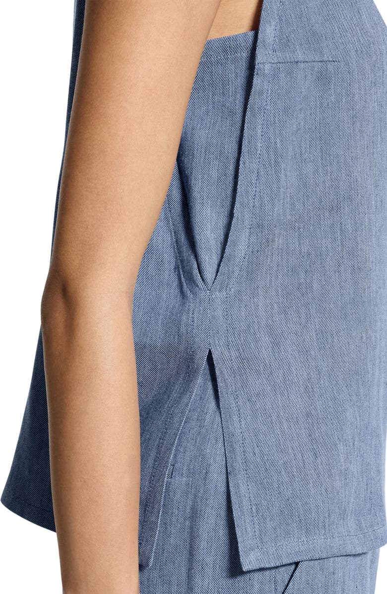 Theory Apron Front Linen Blend Twill Camisole, Alternate, color, Light Denim