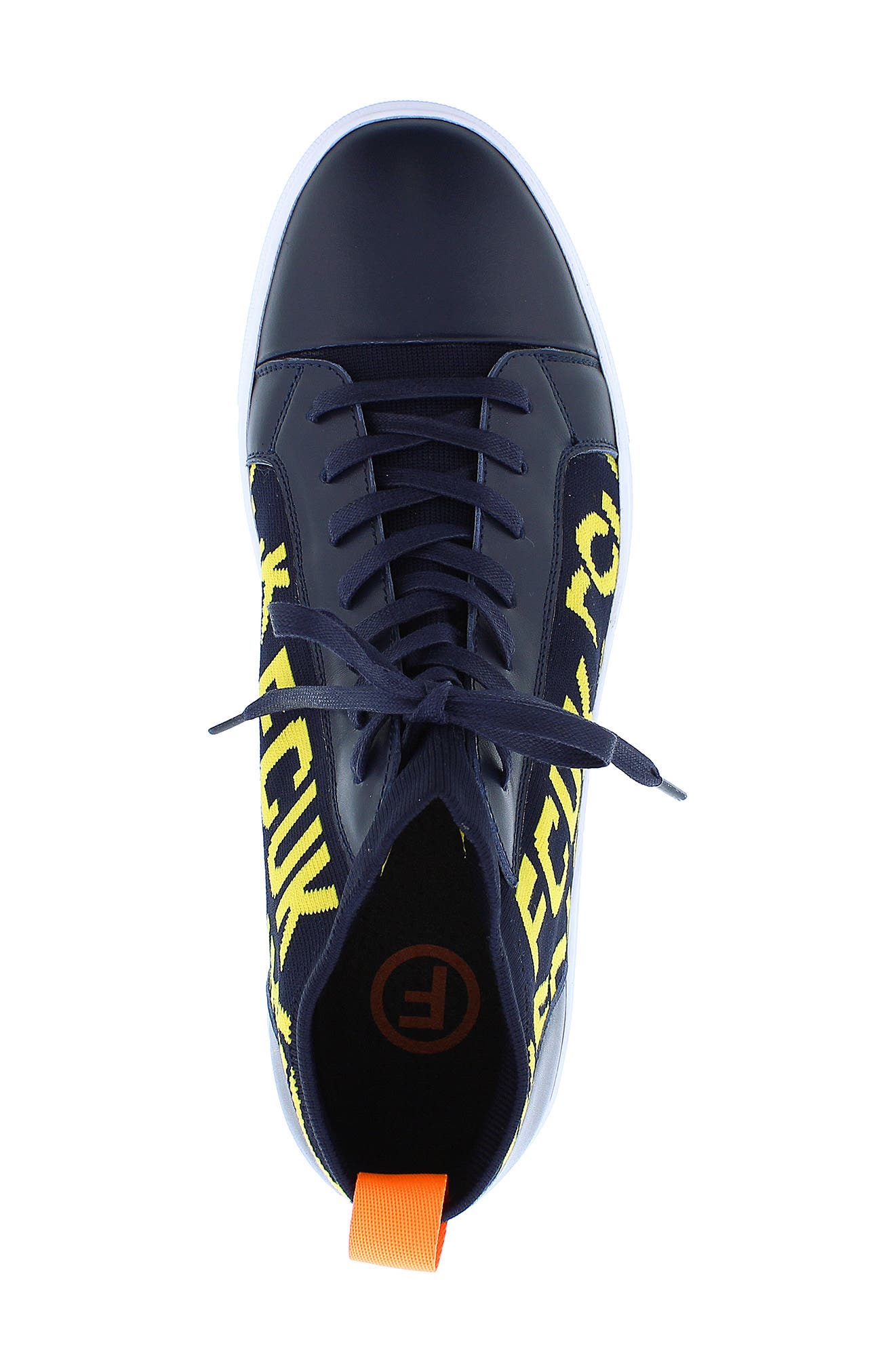 Kona Signature Leather Sock Sneaker, Alternate, color, NAVY