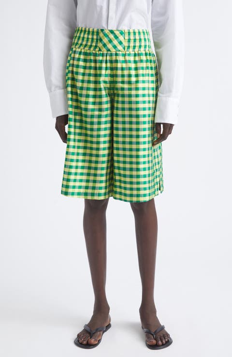 Silk Gingham Boxing Shorts
