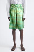 COMING OF AGE Silk Gingham Boxing Shorts