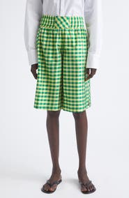 COMING OF AGE Silk Gingham Boxing Shorts