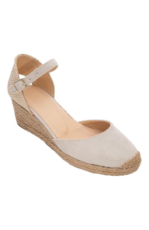Forever & Always Shoes Aldea Leather Platform Espadrille in Beige Suede Leather  product