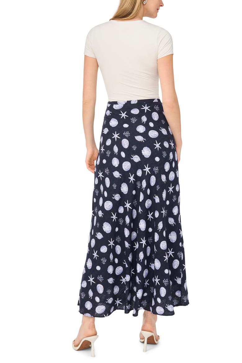 Ocean Print Bias Cut Maxi Skirt, Alternate, color, INDIGO NIGHT