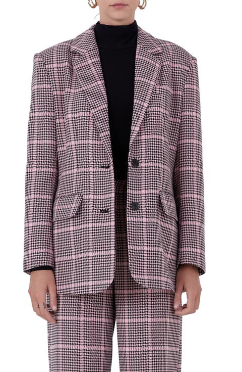 Houndstooth Check Blazer