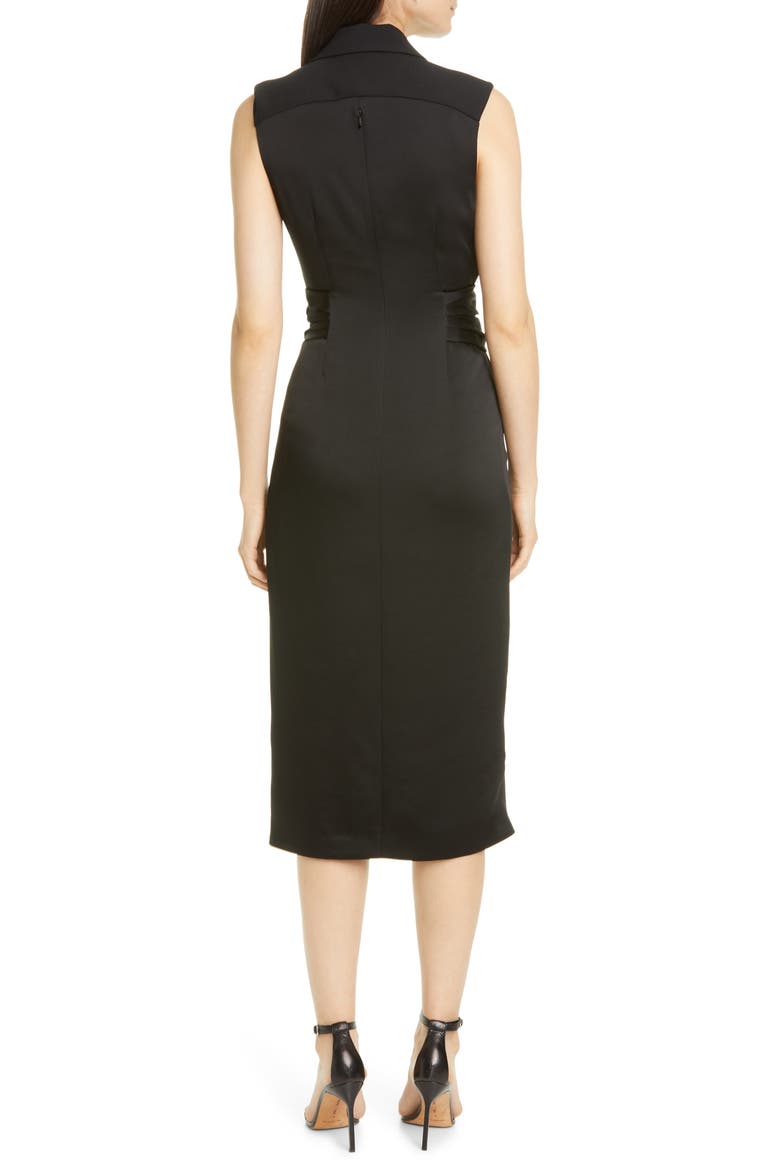 Jonathan Simkhai Twist Waist Dress, Alternate, color, BLACK
