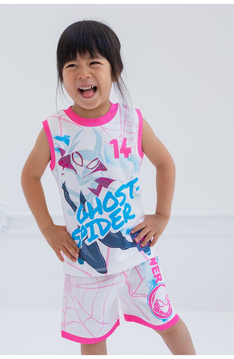 Marvel Ghost-Spider Spider-Man Athletic Tank Top & Shorts Set, Alternate, color, White