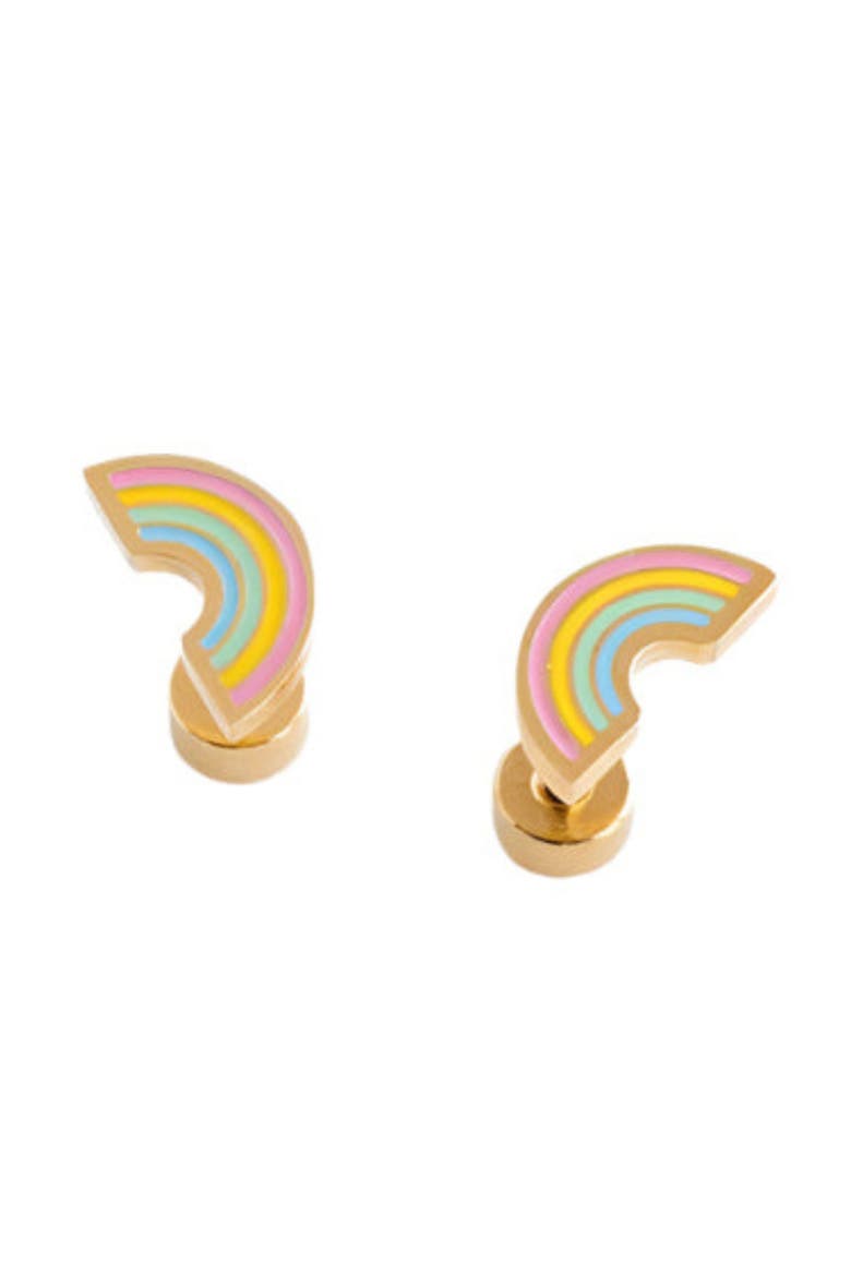 Pastel Rainbow Stud Earrings, Main, color, Multi