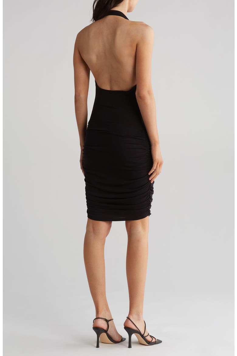 Drape Halter Dress, Alternate, color, BLACK