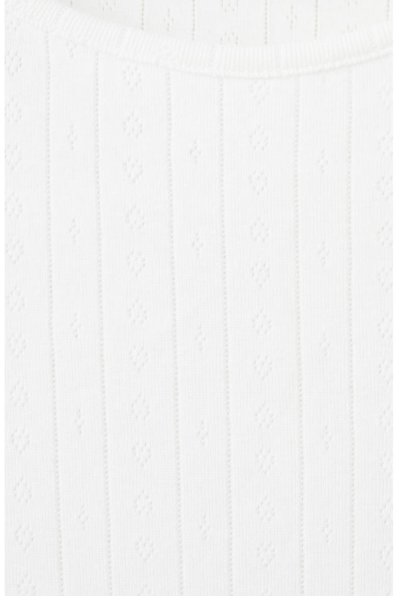 Lettuce Edge Pointelle Cotton Sleep T-Shirt, Alternate, color, WHITE