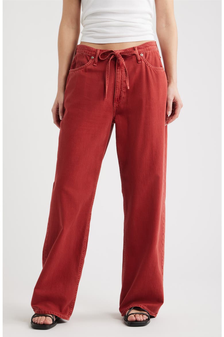 Featherweight Phoebe Drawstring Wide Leg Jeans, Main, color, SIENNA STNE
