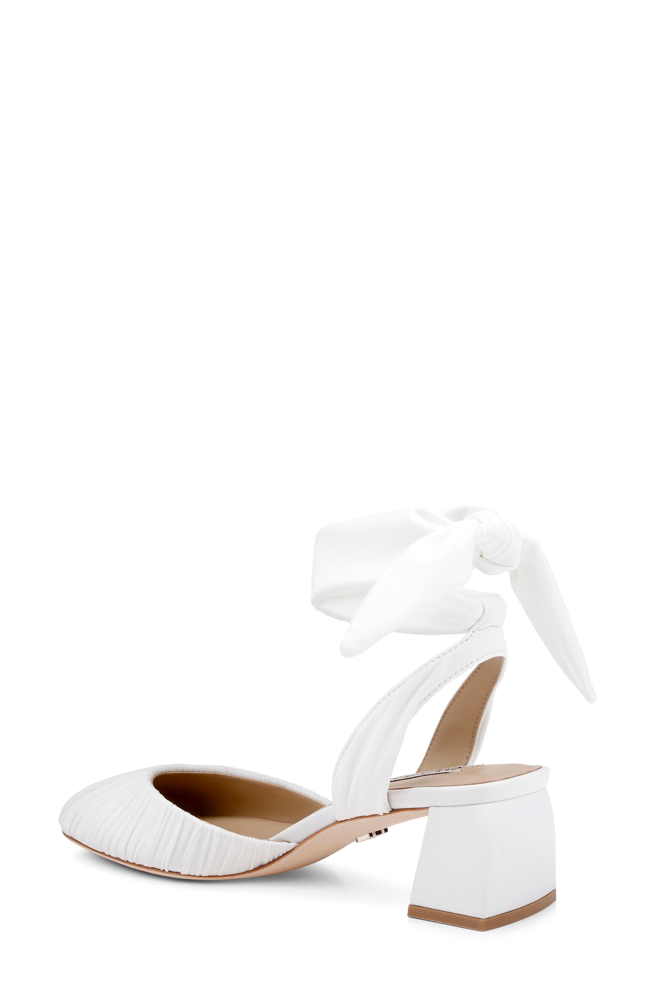 Ofelia Ankle Tie Pump, Alternate, color, WHITE FABRIC
