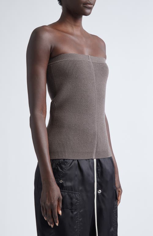 Rick Owens Rib Virgin Wool Blend Tube Top In Brown