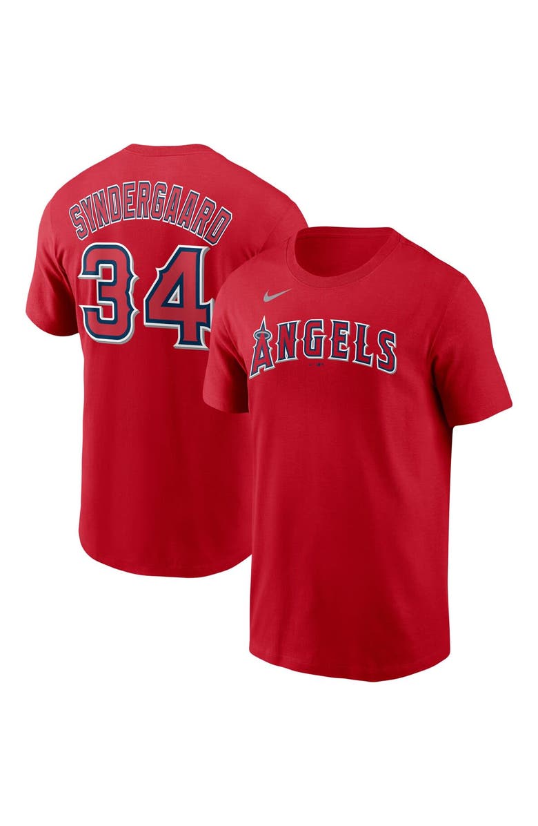 Nike Men's Nike Noah Syndergaard Red Los Angeles Angels Name & Number T-Shirt, Main, color, 