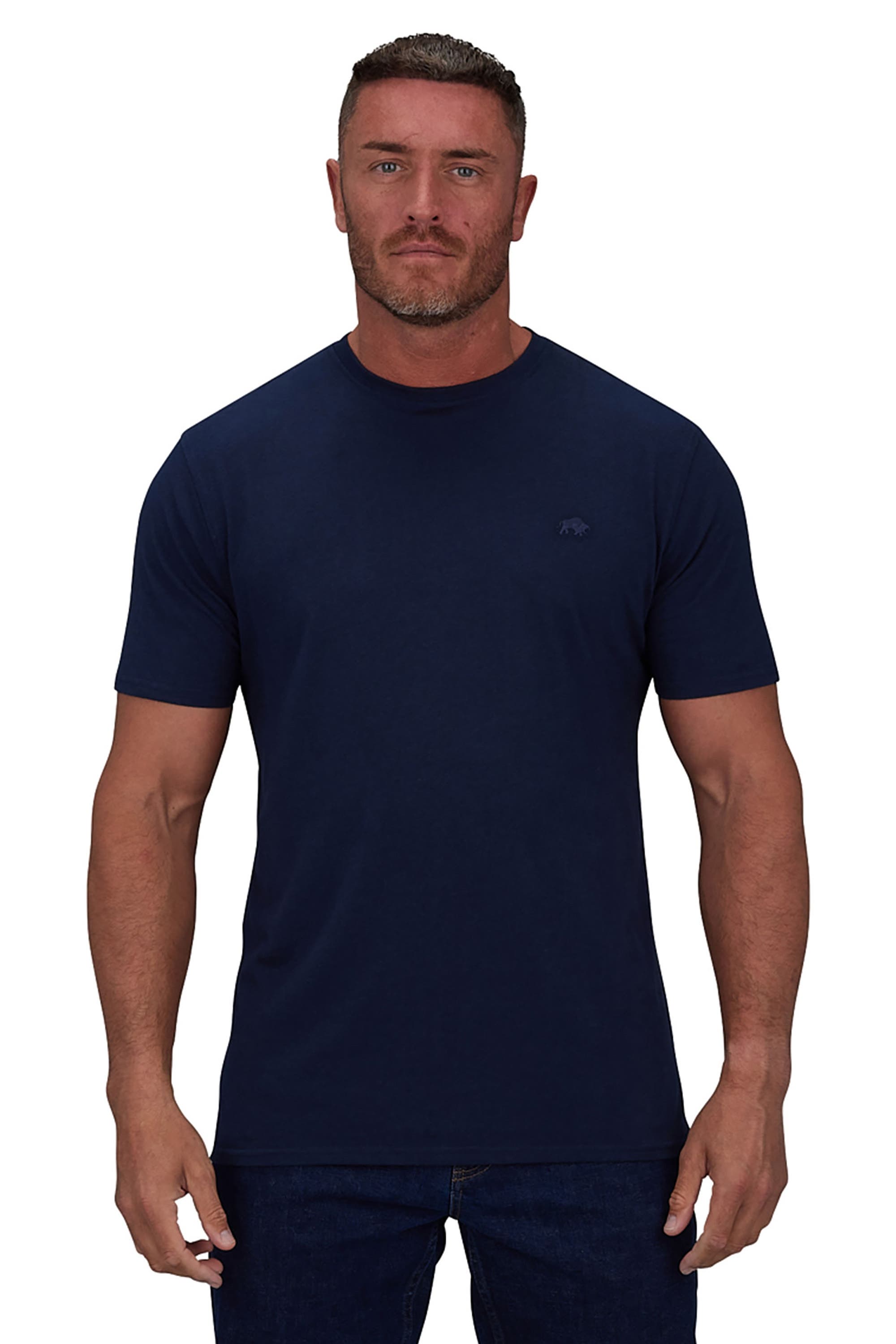 Raging Bull Classic Short Sleeve Crew Neck T-Shirt in Navy 