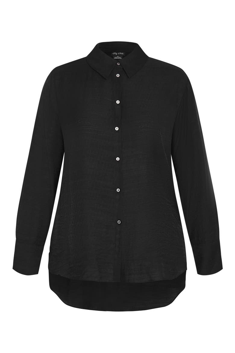 Bella Button-Up Shirt, Alternate, color, BLACK