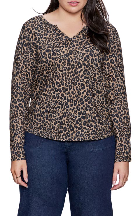 Perfect Notch Print Long Sleeve T-Shirt (Plus)