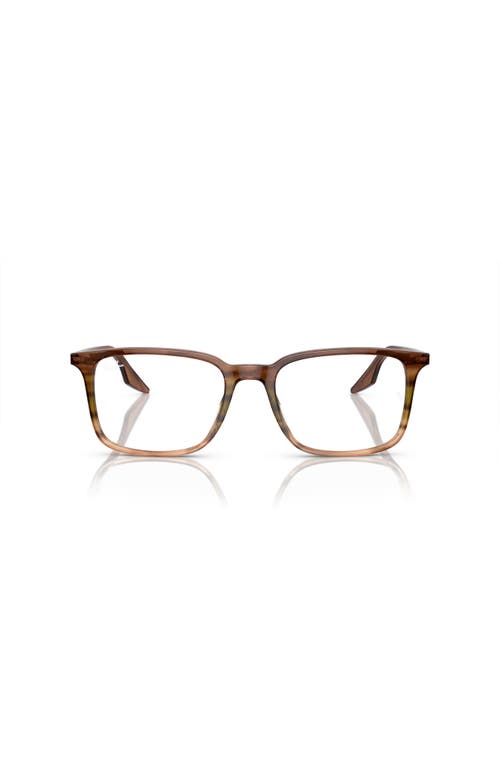 Ray Ban Ray-ban 55mm Rectangle Optical Glasses In Brown