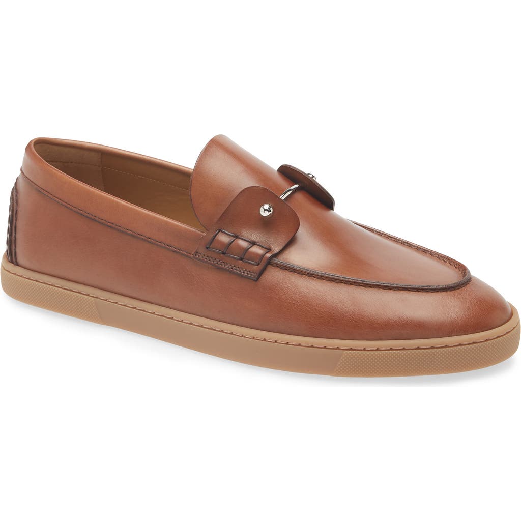 Christian Louboutin Slip-on Chambeliboat Flat In Brown