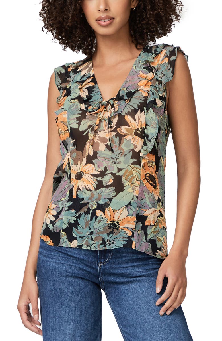 PAIGE Cataleya Floral Silk Top, Main, color, 