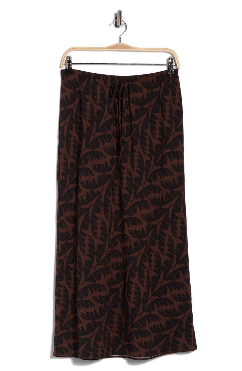 NORDSTROM RACK Drawstring Maxi Skirt, Alternate, color, Brown- Black Julia Palm