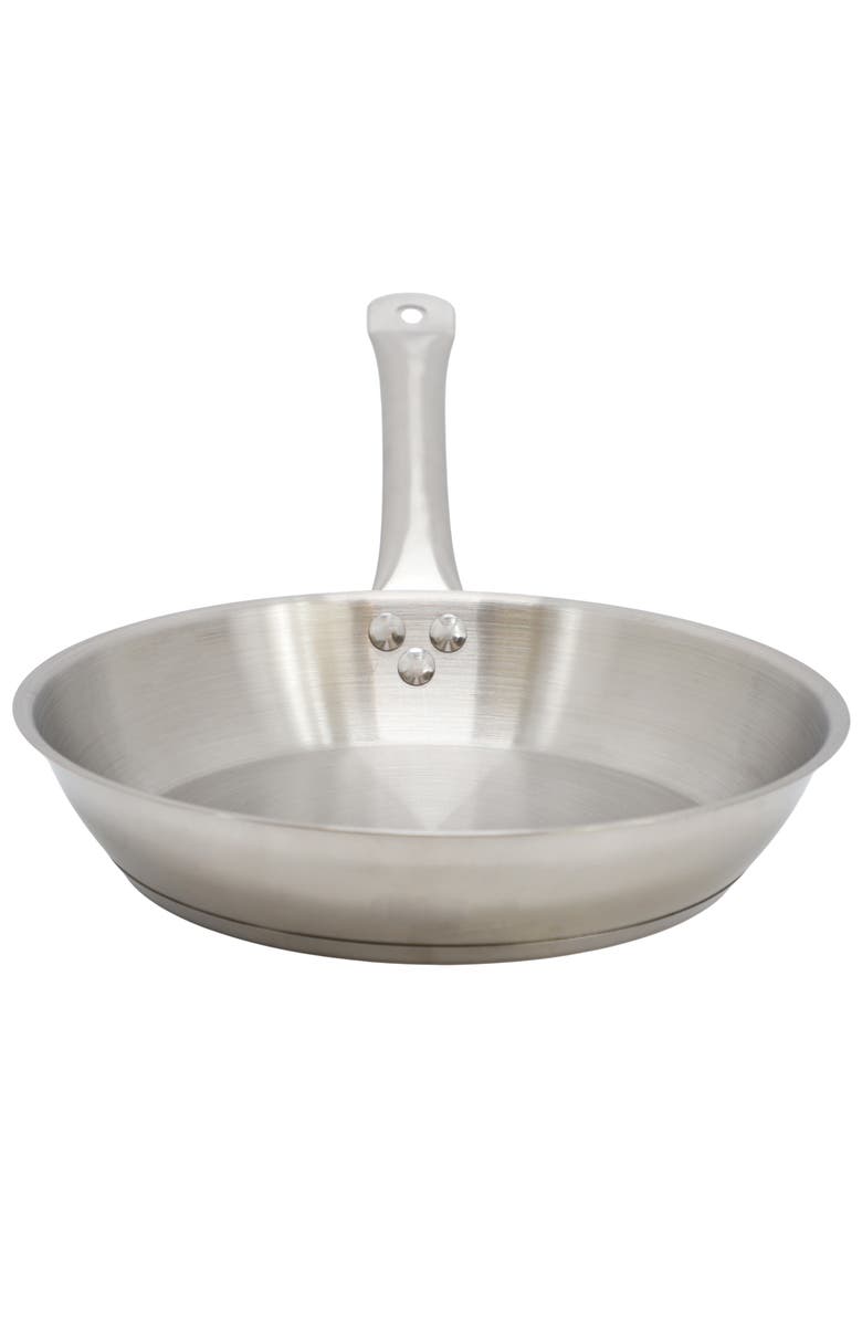 Megachef Professional Kitchen 11 Inch Round Stainless Steel Fry Pan, Alternate, color, Silver