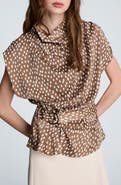 Kenneth Cole Belted Drape Neck Top