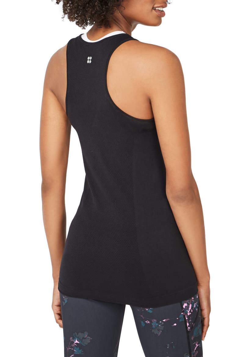 Athlete Seamless Racerback Tank, Alternate, color, BLACK