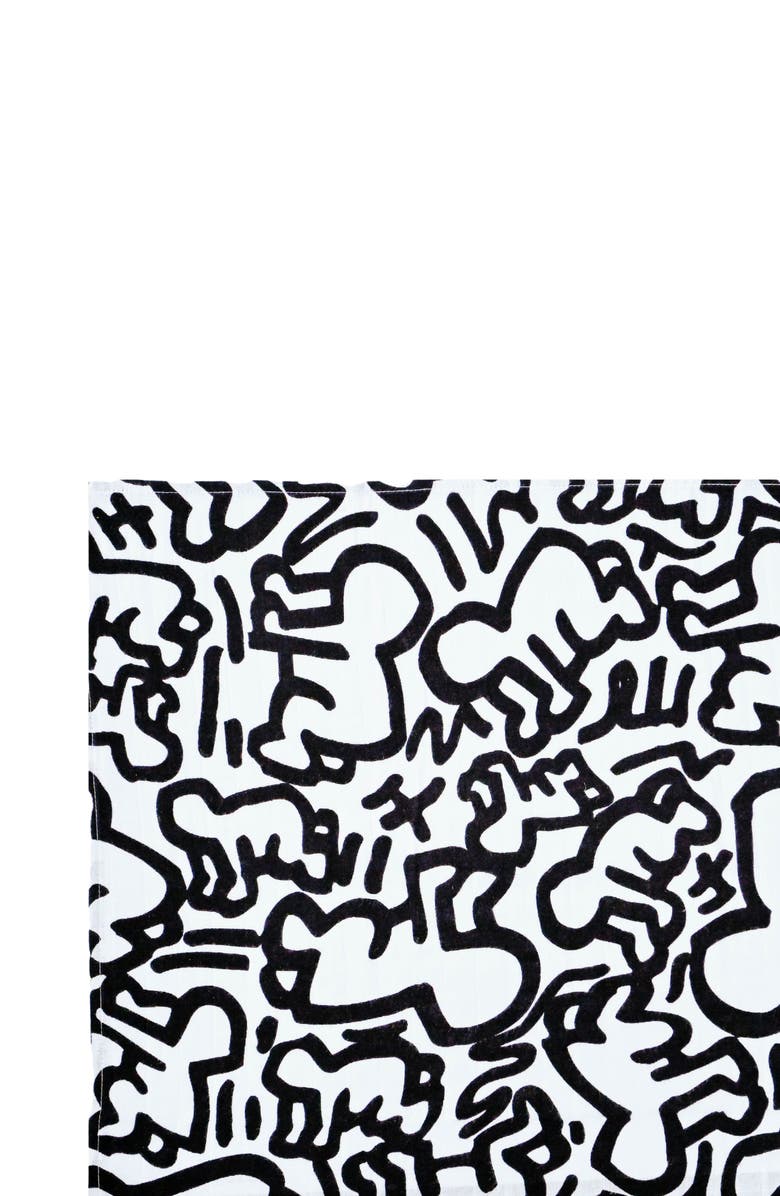 ETTA LOVES x Keith Haring XL Sensory Organic Cotton Muslin Blanket, Alternate, color, Kh Print Baby