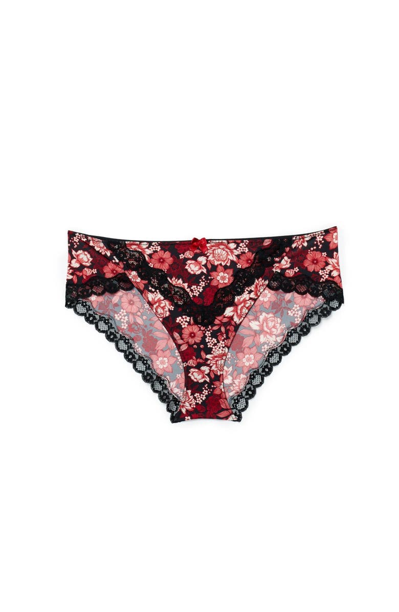 Adore Me Nare Hipster Panties, Alternate, color, Floral Black