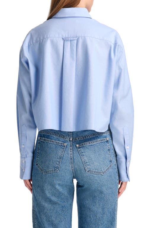 Twp Little Big Joe Cropped Button-front Shirt In Blue