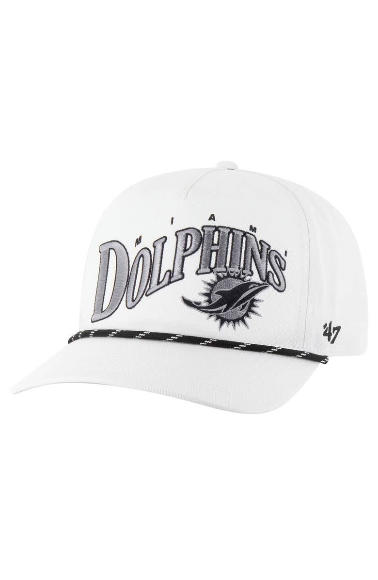 '47 Men's '47 White Miami Dolphins Wave Speckle Hitch Rope Adjustable Hat, Main, color, White