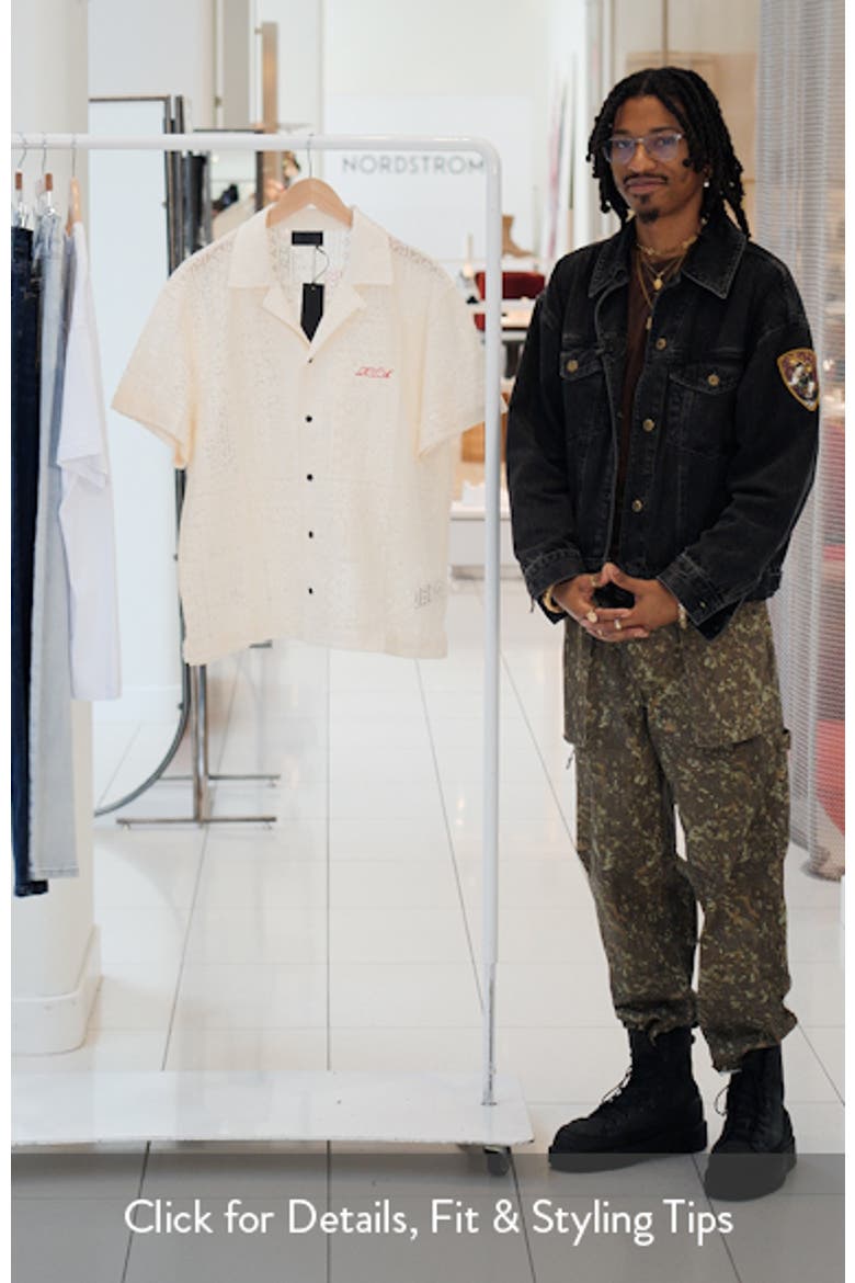 Nathan Oversized Open Weave Button-Up Camp Shirt video
