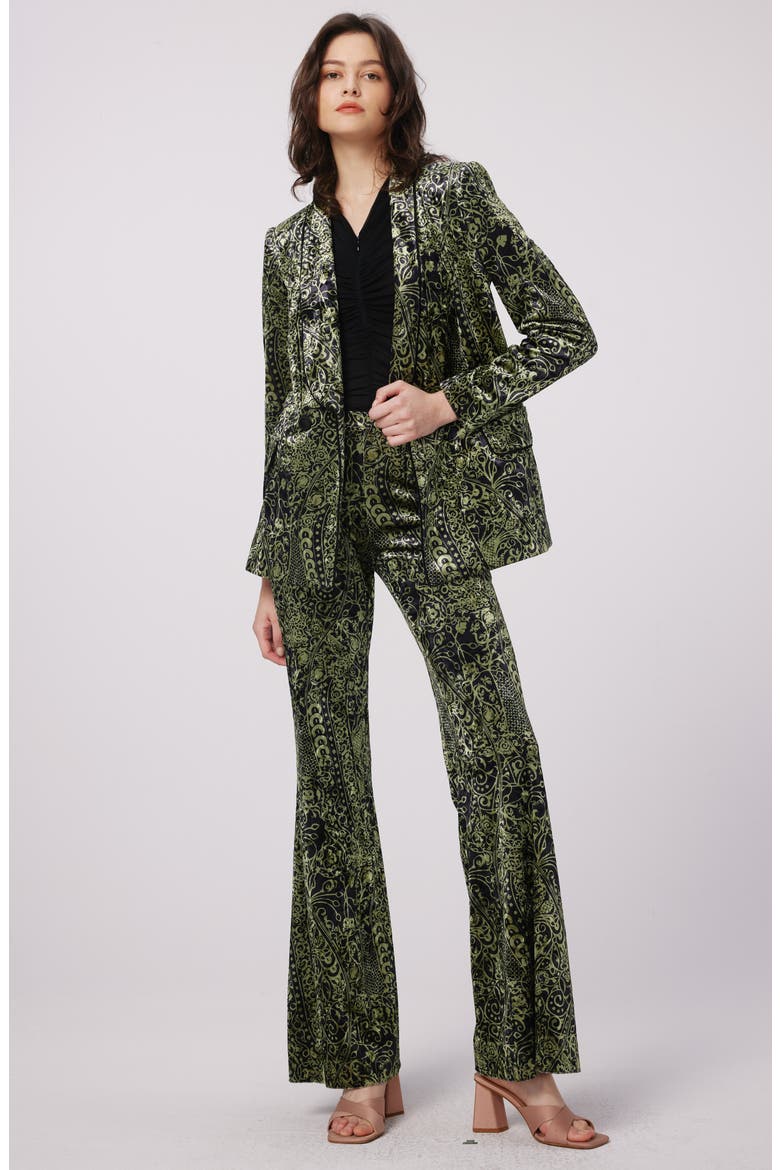 Chiana Paisley Velvet Jacket, Alternate, color, LACED UP