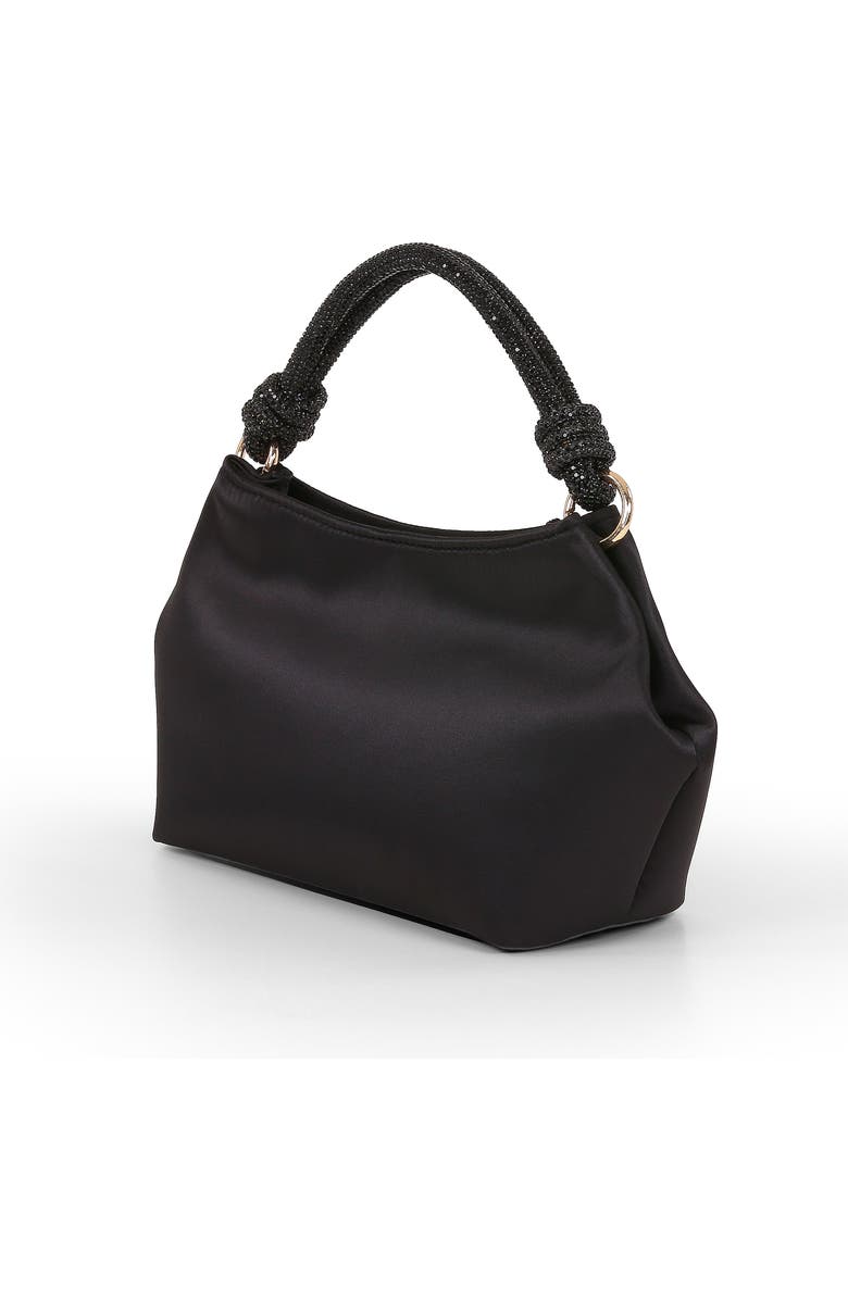 Jewel Badgley Mischka Noelle Crystal Handle Satin Pouch, Alternate, color,