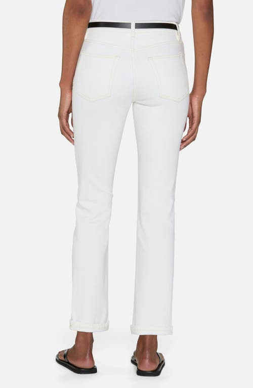 Frame The Borrowed Mid Rise Boyfriend Jeans In White