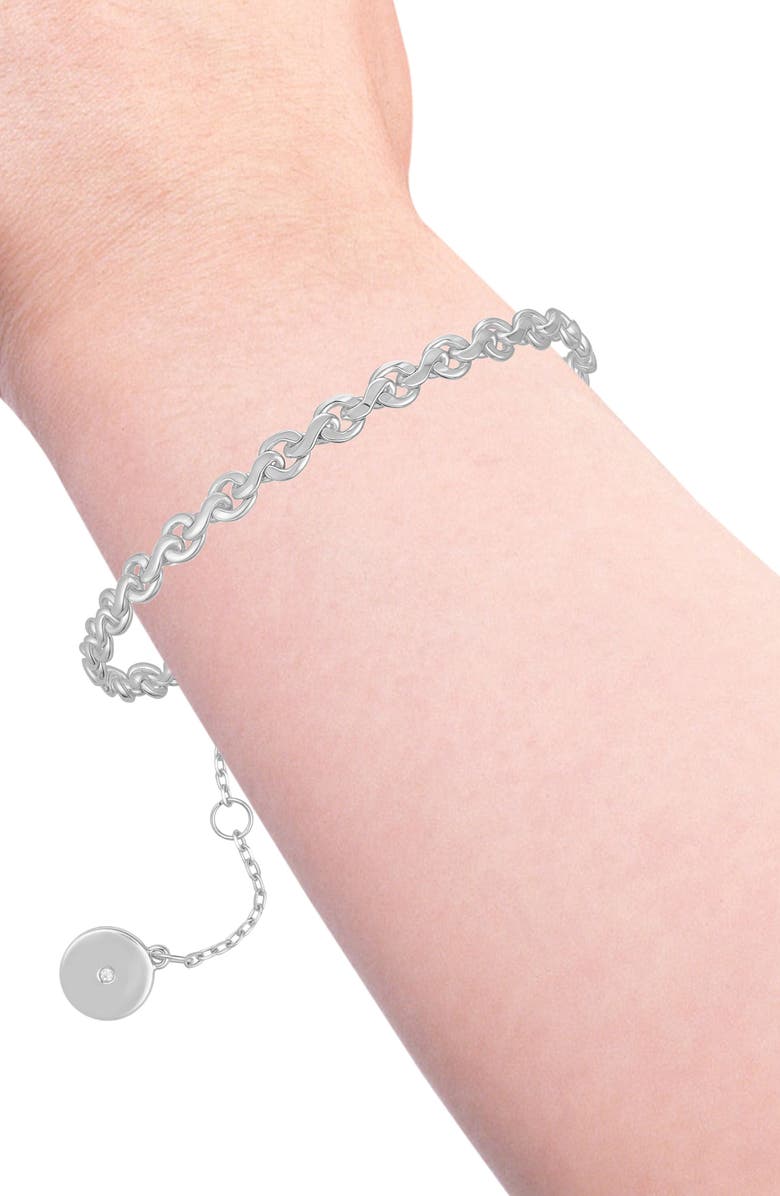 Vince Camuto Twisted Rolo Chain Bracelet, Alternate, color, Silver Tone