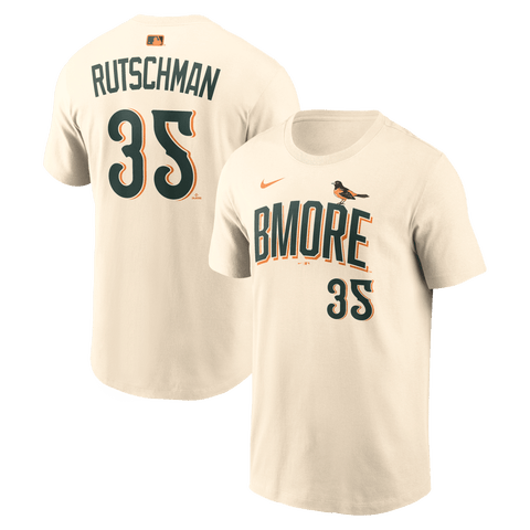 Men's Nike Adley Rutschman Cream Baltimore Orioles 2026 City Connect Name & Number T-Shirt