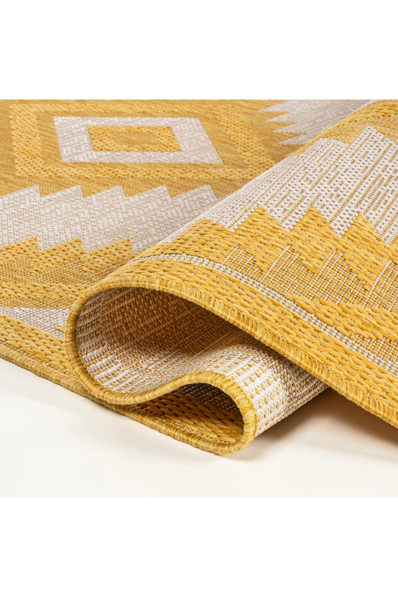 Lior Geometric Moroccan Diamond Indoor/Outdoor Area Rug, Alternate, color, Yellow/Cream